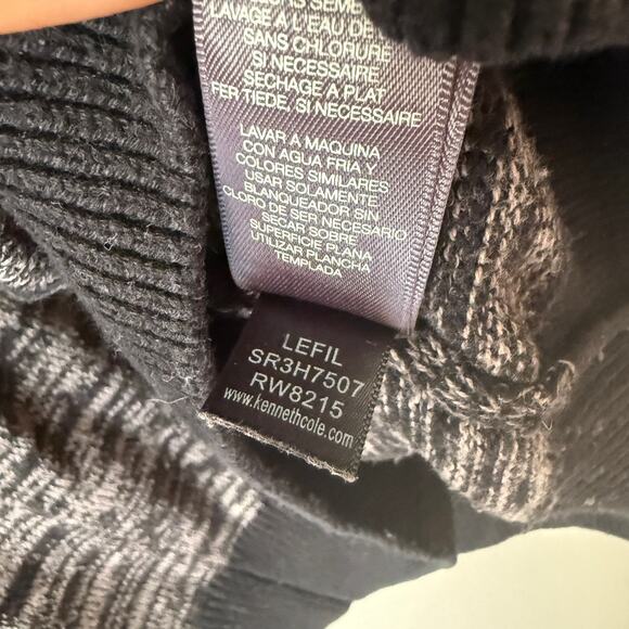 Kenneth Cole Reaction Size L Gray and Cream elbow patch sweater - Picture 5 of 9